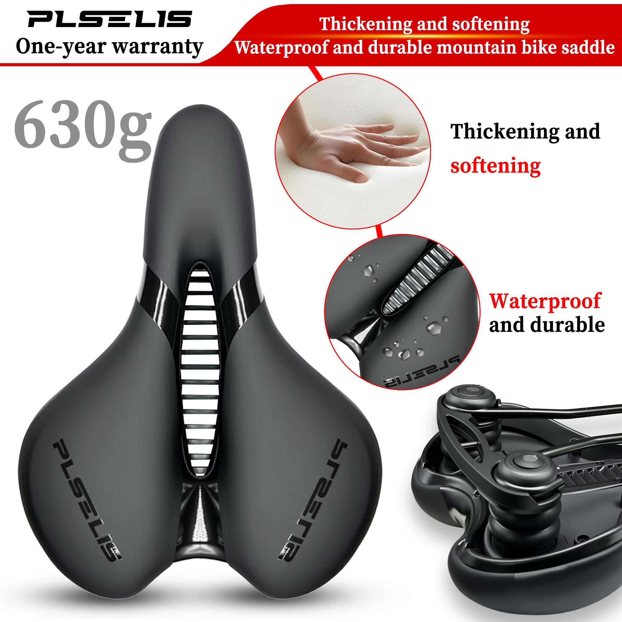 Mtb Saddle Lightweight - Plselis Verbreiterter und Verdickter Leichtgewichtiger Fahrradsattel