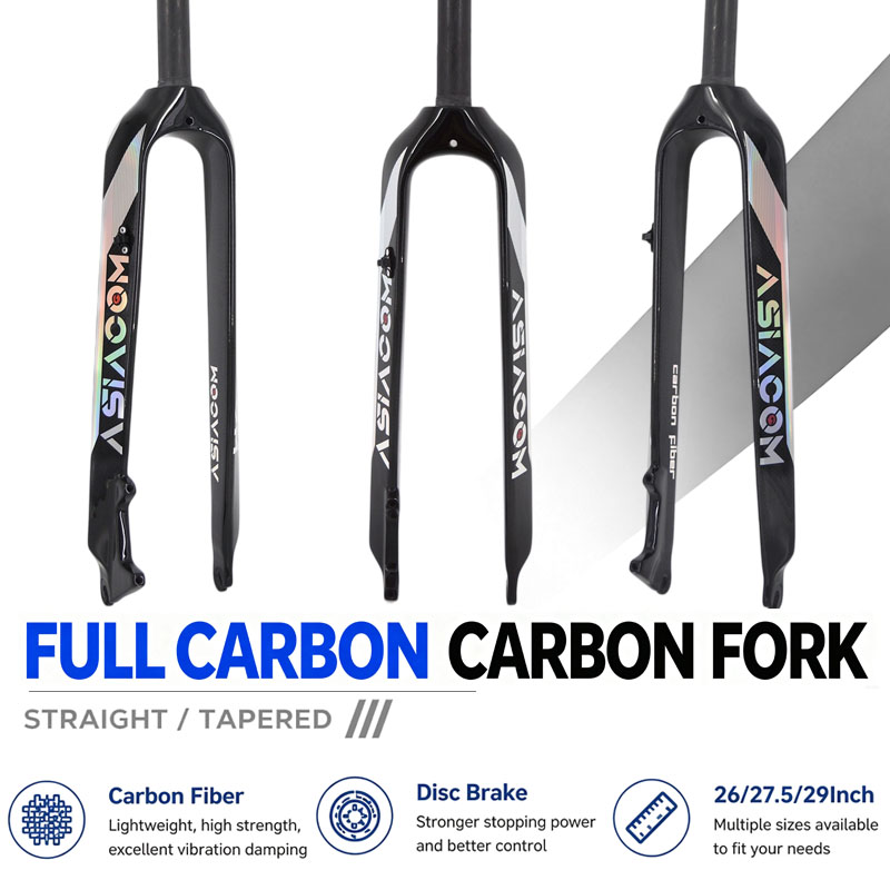 Mountain Biking Logo - ASIACOM Vollcarbon MTB Starrgabel, 28,6mm Gerader