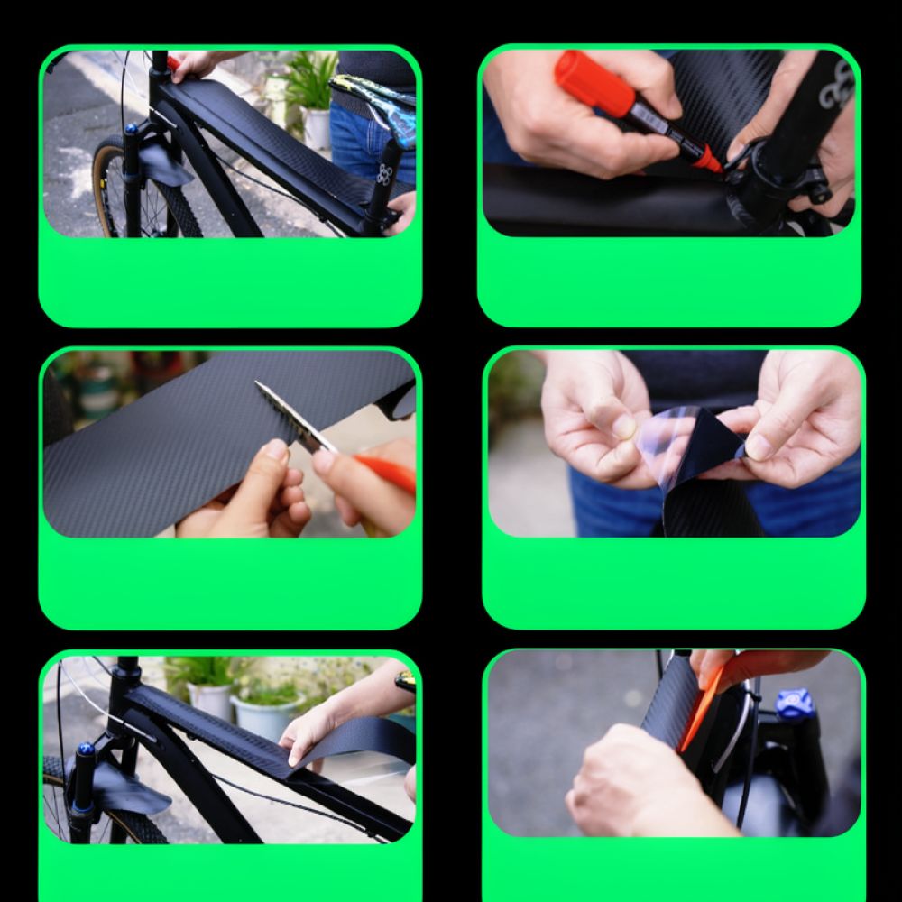 Chainstay Protector Wrap - Für Chooee Road Mountainbike-Rahmen-Schutzaufkleber, Carbon-Textur, PVC-Folie,