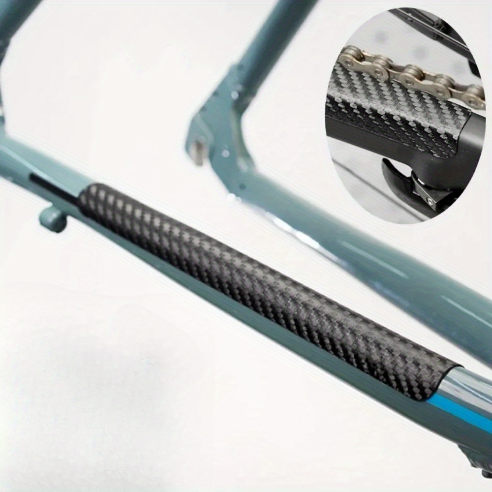 Chainstay Protector Wrap - Schwarzer Kohlefaser-Fahrradkettenschutz Rahmen-Kettenstrebenschutz MTB-Fahrradketten-Schutzabdeckung Fahrradzubehör